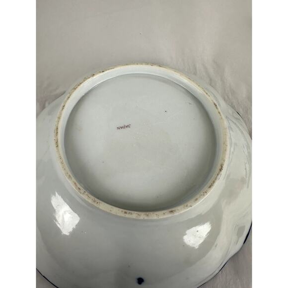 Japanese Antique China Cobalt Trim Geisha Floral Structure 1921-1941 - Picture 12 of 12